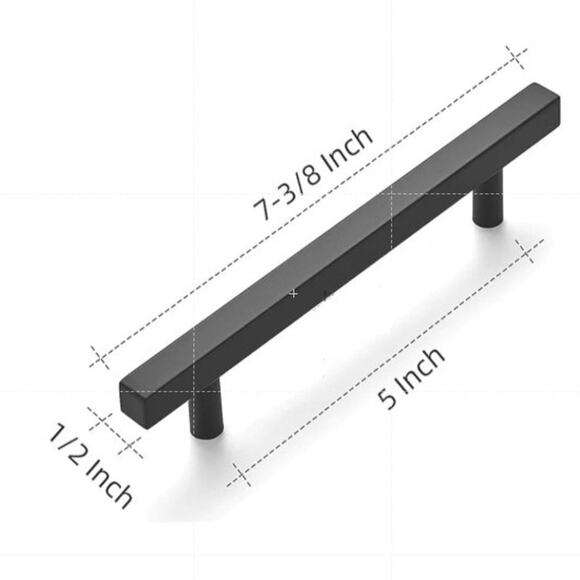 10 Pack Matte Black Cabinet Pulls 7-3/8”  – 5” Hole Center Drawer Handles - Picture 5 of 5